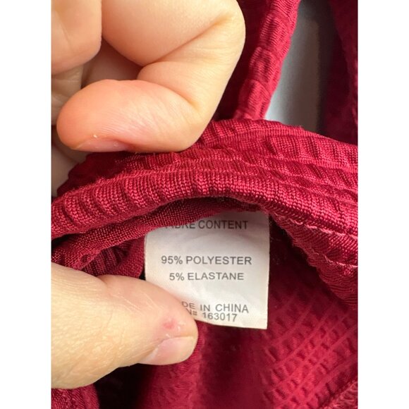 Women’s Princess Polly Medium Red Ruched Long Sleeve off the Shoulder Shirt - Picture 7 of 7